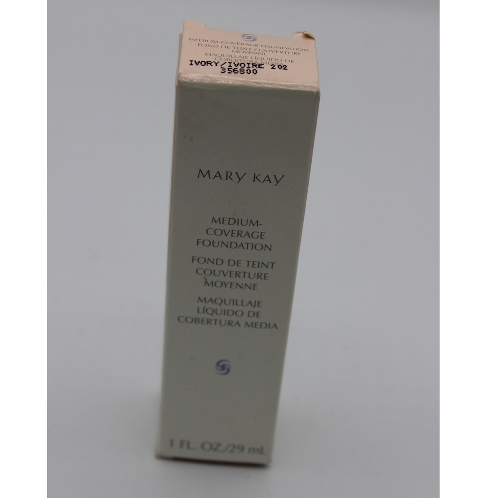 Mary Kay Medium Coverage Foundation Ivory 202 Liquid Makeup 1 fl‎ oz 356800 NEW